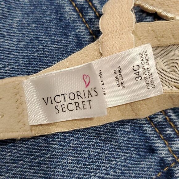 Victoria's Secret 34C Nude Floral Embroidered Underwire Sexy Bra 425 - Picture 6 of 7